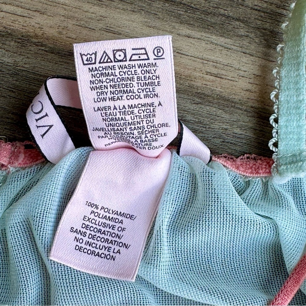 Victoria's Secret Mint Green and Coral Chemise - Picture 6 of 12